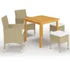 Image de vidaXL Ensemble à manger de jardin 5 pièces - Beige