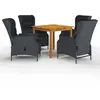 Image de vidaXL Ensemble à manger de jardin 5 pcs - Gris Foncé