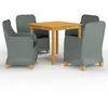 Image de vidaXL Ensemble à manger 5 pcs - Gris clair