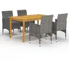 Image de vidaXL Ensemble à manger de jardin 5 pcs - Gris