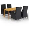 Image de vidaXL Ensemble à manger 5 pcs noir