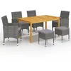 Image de VIDAXL Ensemble à manger de jardin 7 pcs - Gris
