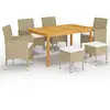 Image de VIDAXL Ensemble à manger de jardin 7 pcs - Beige