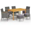 Image de vidaXL Ensemble à manger de jardin 7 pcs - Gris
