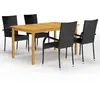 Image de vidaXL Ensemble à manger de jardin 5 pcs - Noir