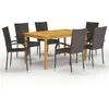 Image de vidaXL Ensemble à manger de jardin 7 pcs - Marron