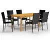 Image de vidaXL Ensemble de jardin 7 pcs - Noir