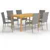 Image de vidaXL Ensemble à manger de jardin 7 pcs - Gris