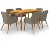 Image de vidaXL Ensemble de salle à manger de jardin 7 pcs - Marron