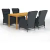 Image de vidaXL Ensemble à manger de jardin 5 pcs - Gris foncé
