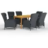 Image de VidaXL Ensemble à manger de jardin 7 pcs - Gris foncé