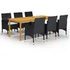 Image de vidaXL Ensemble à manger de jardin 7 pcs - Noir