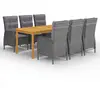 Image de Ensemble de salle à manger de jardin VidaXL - Gris