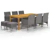 Image de vidaXL Ensemble à manger 11 pcs Gris