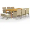 Image de vidaXL Ensemble à manger de jardin 11 pcs - Beige