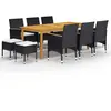 Image de VIDAXL Jardin Ensemble 11 pcs - Noir
