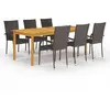 Image de vidaXL Ensemble à manger de jardin 7 pcs - Marron