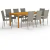 Image de vidaXL Ensemble à manger de jardin 9 pcs - Gris