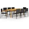 Image de vidaXL Ensemble à manger de jardin 9 pcs - Noir