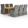 Image de vidaXL Ensemble à manger de jardin 7 pcs - Gris