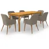 Image de vidaXL Ensemble de salle à manger de jardin 7 pcs - Marron