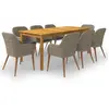 Image de vidaXL Ensemble de salle à manger de jardin 9 pcs - Marron