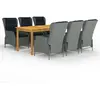 Image de vidaXL Ensemble salle à manger jardin 7 pcs - Gris clair
