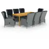 Image de vidaXL Ensemble de salle à manger de jardin 9 pcs Gris clair