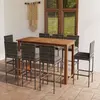 Image de vidaXL Ensemble de bar de jardin 9 pcs Gris