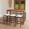 Image de vidaXL Ensemble de bar de jardin 7 pcs avec coussins - Marron