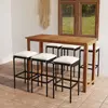 Image de vidaXL Ensemble de bar de jardin 7 pcs - Noir