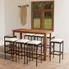 Image de vidaXL Ensemble de bar de jardin avec coussins - 9 pcs - Noir