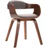 Image de VIDAXL Chaise taupe bois tissu