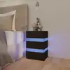 Image de vidaXL Table de chevet LED Noir
