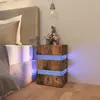 Image de vidaXL Table de chevet à LED - Chêne fumé