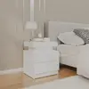 Image de VIDAXL Table de chevet - Blanc brillant