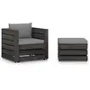 Image de vidaXL Salon de jardin avec coussins - Bois imprégné de gris