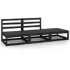 Image de vidaXL Salon de jardin 3 pcs - Noir