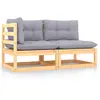 Image de vidaXL Salon de jardin 2 pcs avec coussins - Bois de Pin Massif