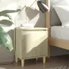 Image de vidaXL Table de chevet avec pieds en bois Chêne sonoma 40x30x50 cm