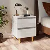 Image de VIDAXL vidaXL tables de chevet pieds pin 2 pcs - Blanc brillant