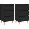 Image de vidaXL Tables de Chevet Noir Bois