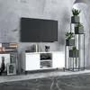 Image de vidaXL Meuble TV avec pieds métal blanc 103 cm