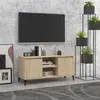 Image de VIDAXL Meuble TV avec pieds en métal - Chêne sonoma