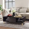 Image de vidaXL Table Basse - Gris Brillant 103.5x60x35 cm