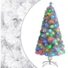 Image de vidaXL Arbre de Noël pré-éclairé - 120 cm - Blanc