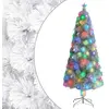 Image de vidaXL Arbre de Noël pré-éclairé - Blanc 210 cm