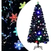 Image de vidaXL Sapin de Noël avec flocons LED - 150 cm Noir