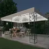 Image de vidaXL Tonnelle avec double toit et lumières LED 3x4 m Blanc