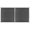Image de vidaXL Ensemble Panneau de Clôture WPC 353x186 cm Noir